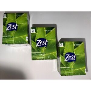 Zest Soothing Aloe Hyper Hydrating Bar Soap with Aloe Vera 4oz 6 Bars Total